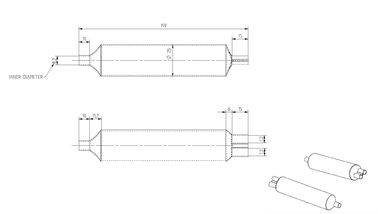 Double Entry Finned Condenser Aluminum Liquid Accumulator 24*203mm OD 1/4 "